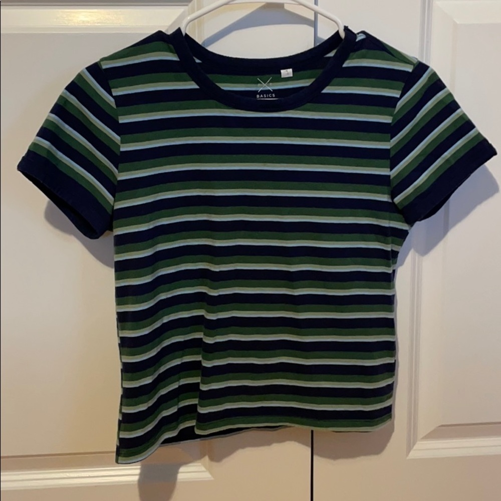 Pacsun Basics Striped Short Sleeve Ringer Shirt